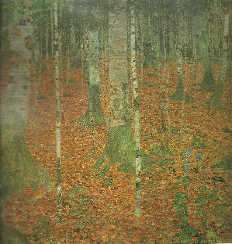 bondgard med bjorkar, Gustav Klimt